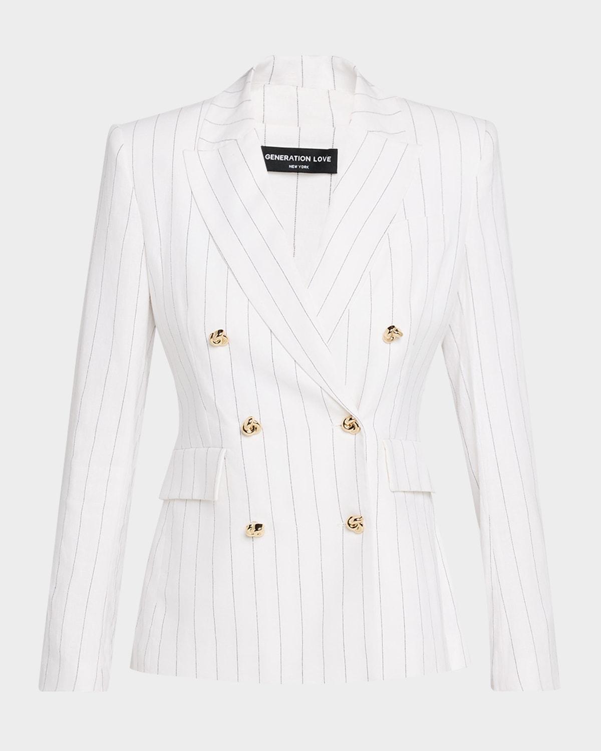 arielle pinstripe double-breasted blazer
