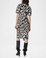 arina geometric-print midi wrap dress