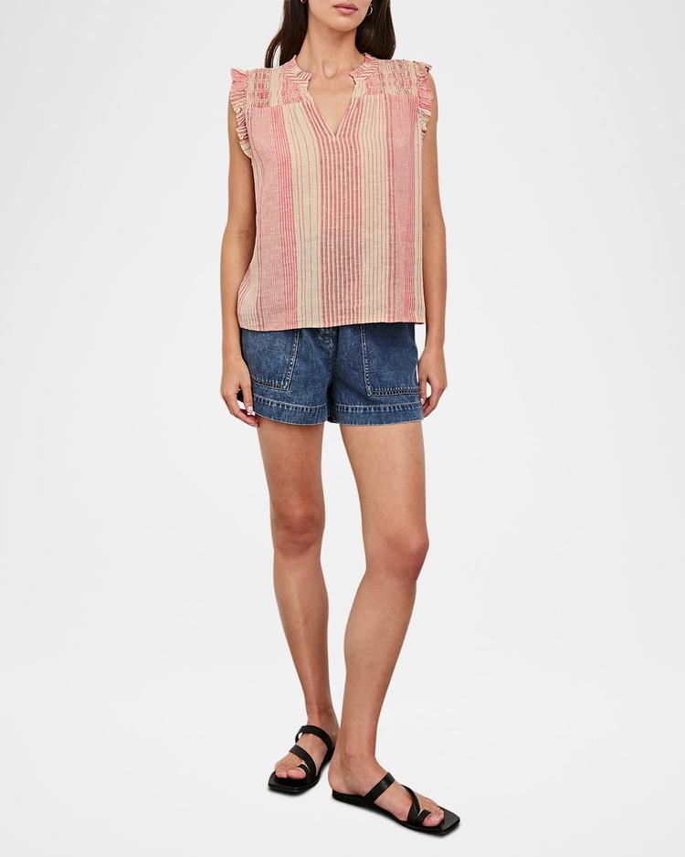 arlene striped linen blouse
