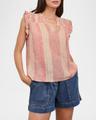 arlene striped linen blouse