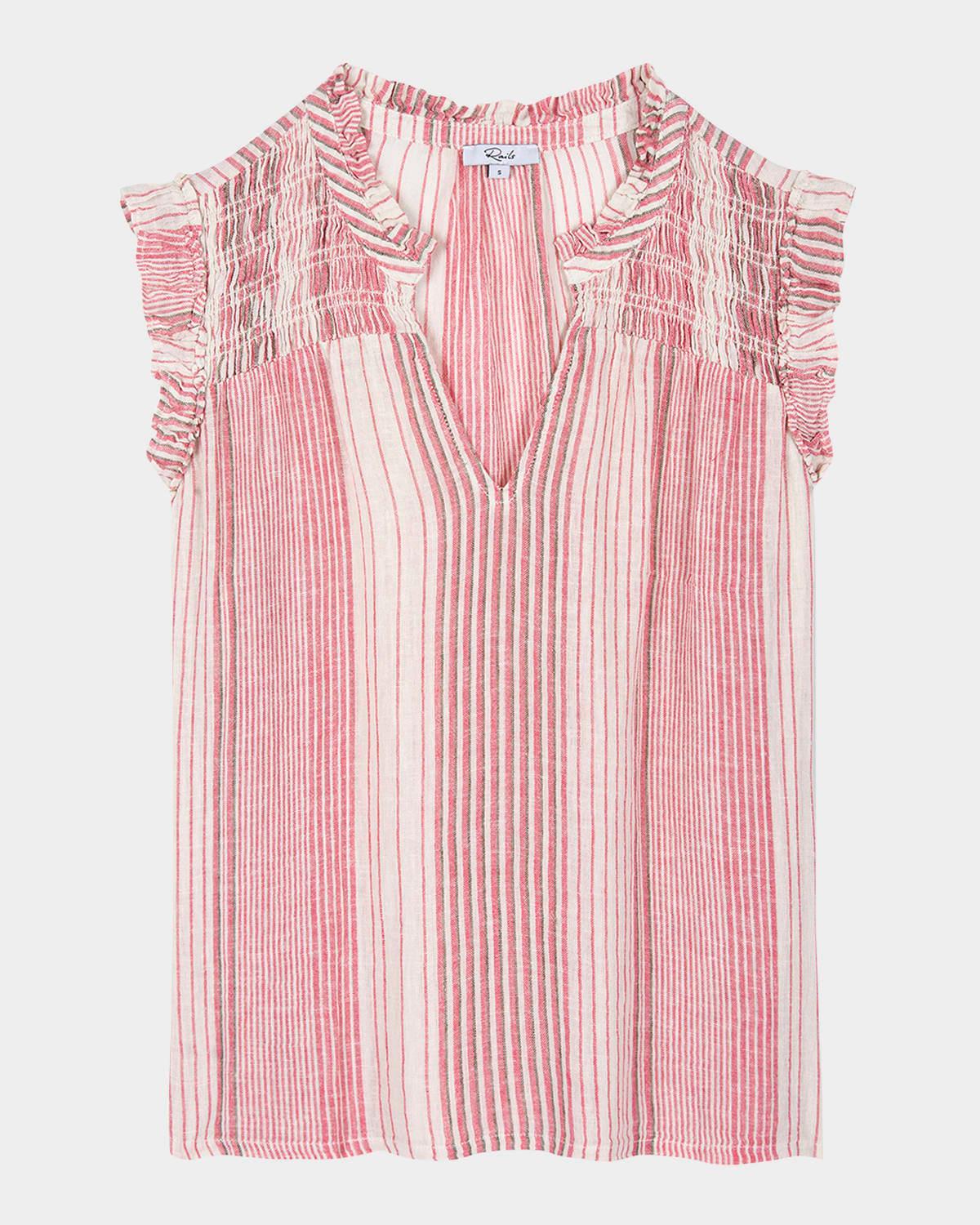 arlene striped linen blouse