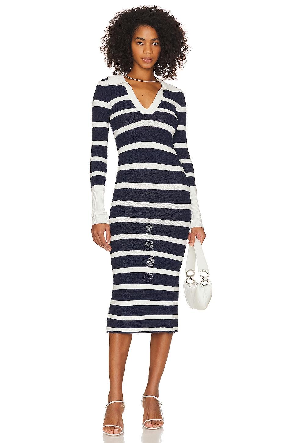arlie striped midi knit dress