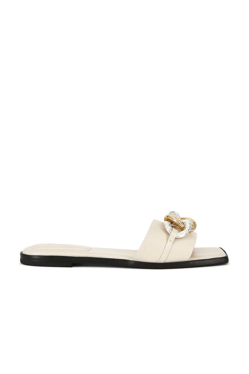 arlo chain leather flat slide