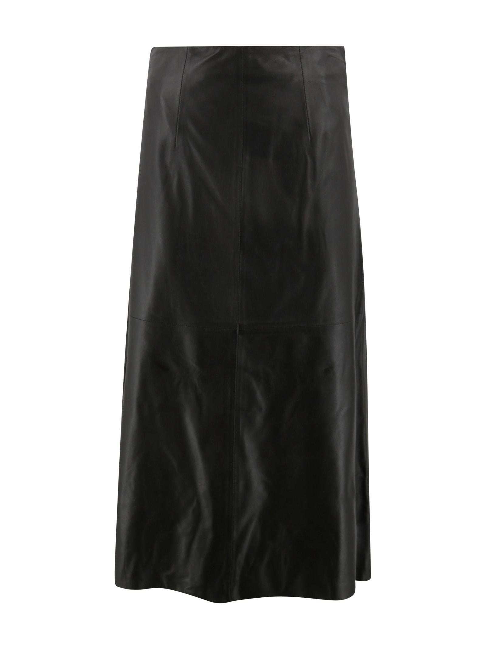 arma lambskin midi skirt