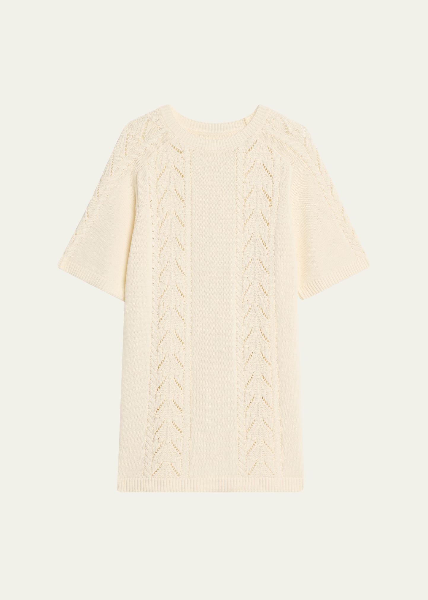 arman cable & pointelle-knit mini sweater dress