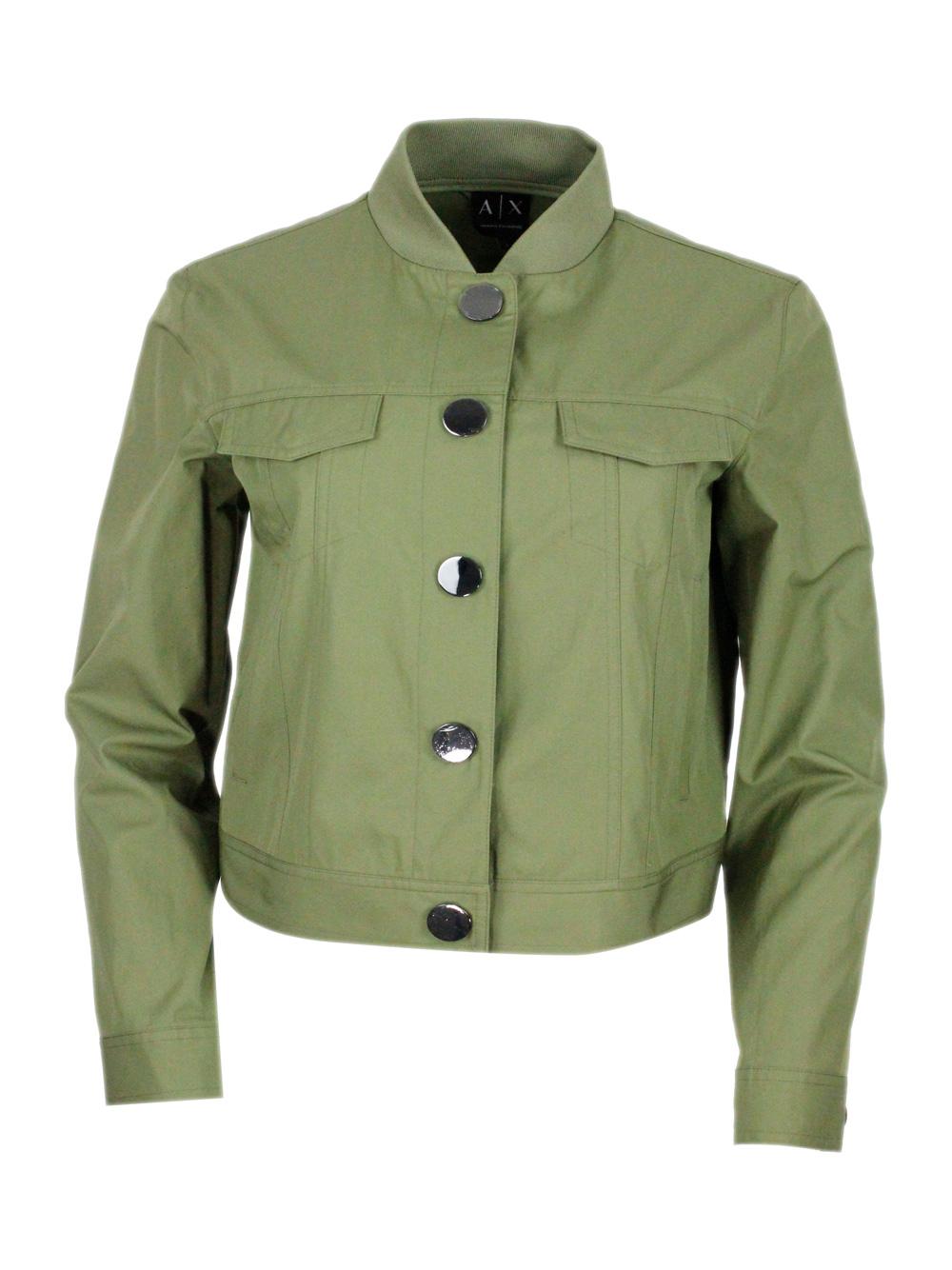 armani exchange jackets verde savana 100co - women