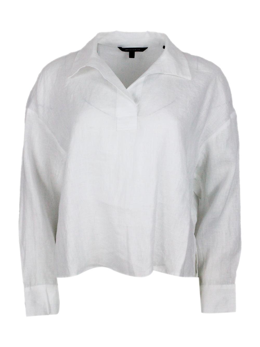 armani exchange shirts white 100li - women