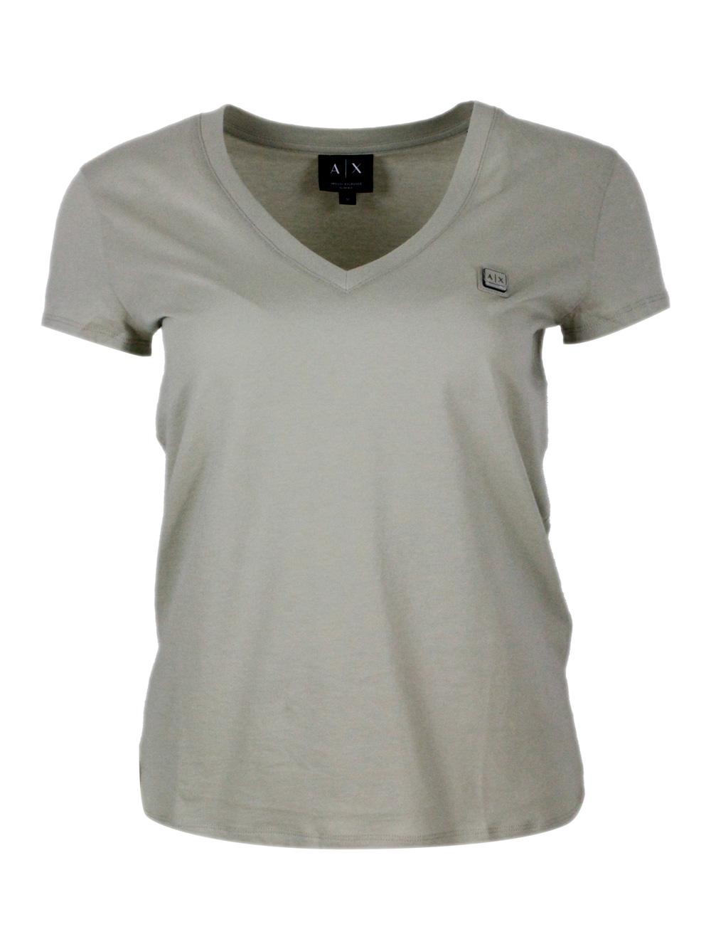 armani exchange t-shirts and polos dust verde salvia 100co - women