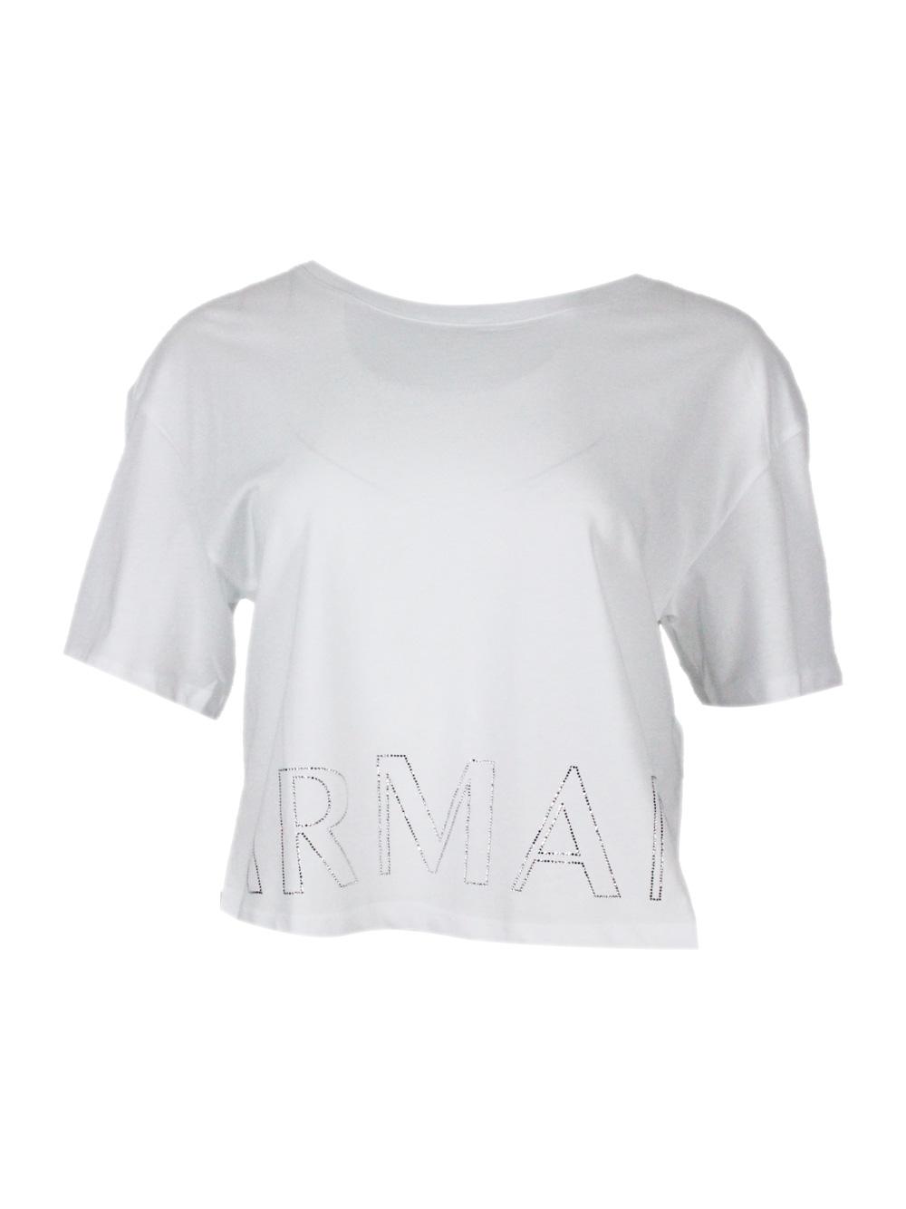 armani exchange t-shirts and polos white 100co - women