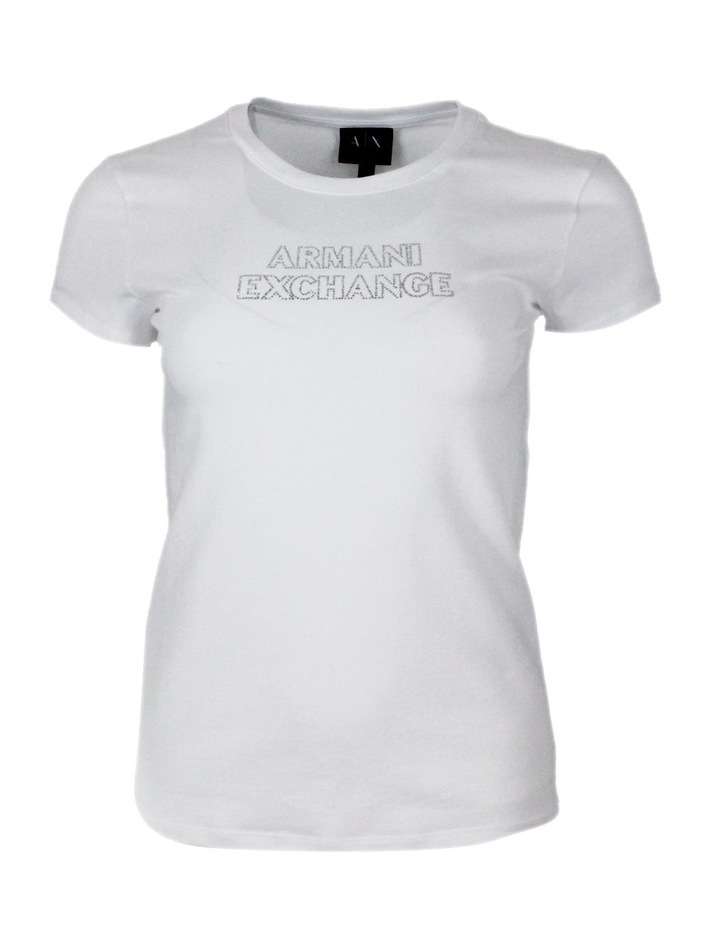 armani exchange t-shirts and polos white 100co - women