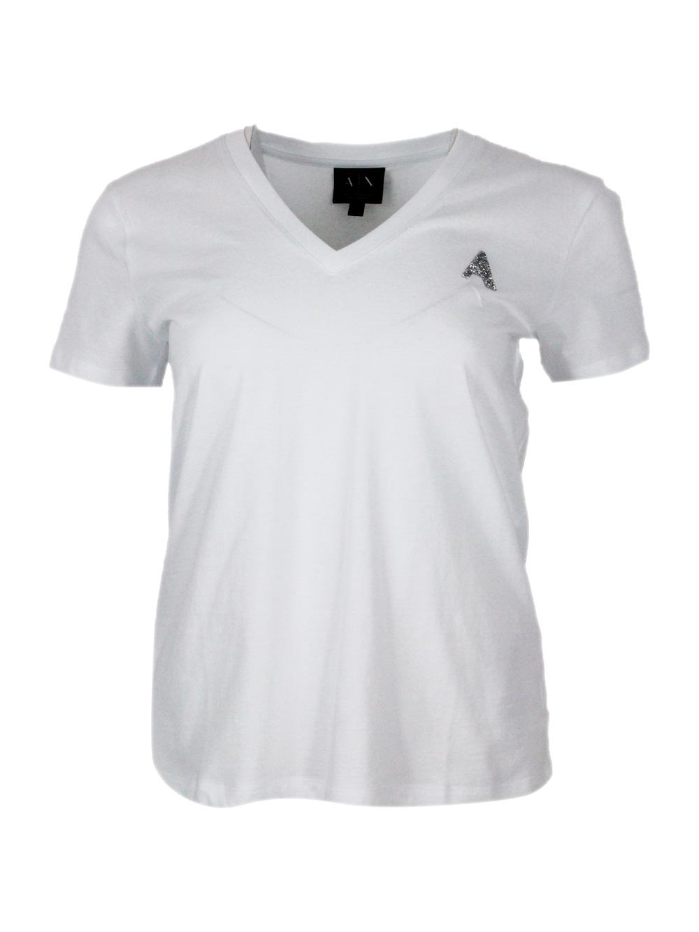 armani exchange t-shirts and polos white 100co - women