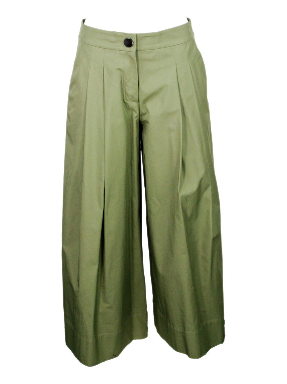 armani exchange trousers verde savana 100co - women