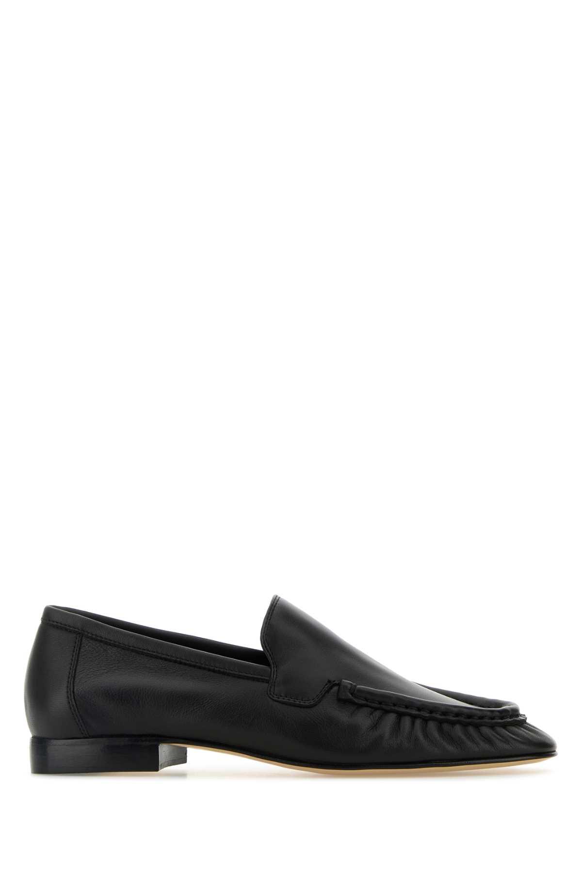 armarium black nappa leather milan loafers
