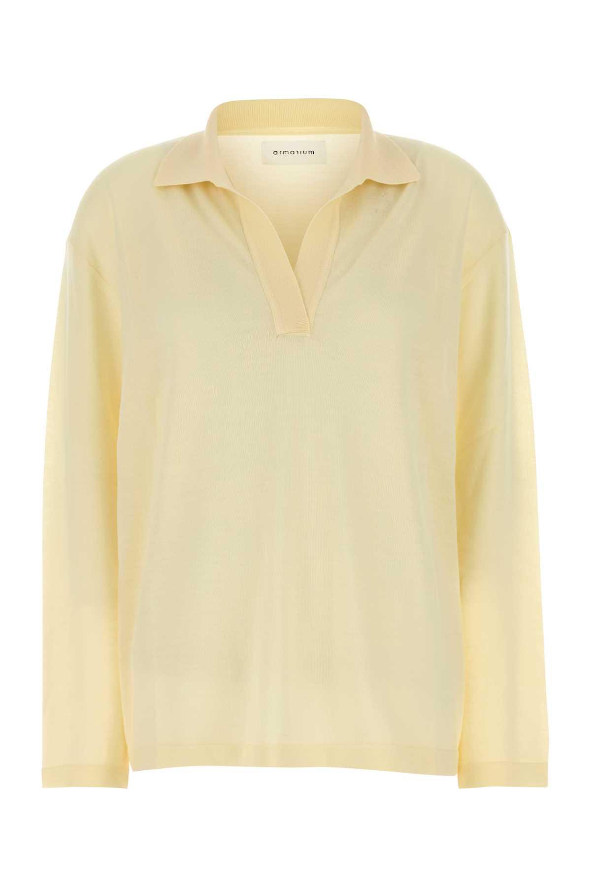 armarium pastel yellow wool aurelio polo shirt