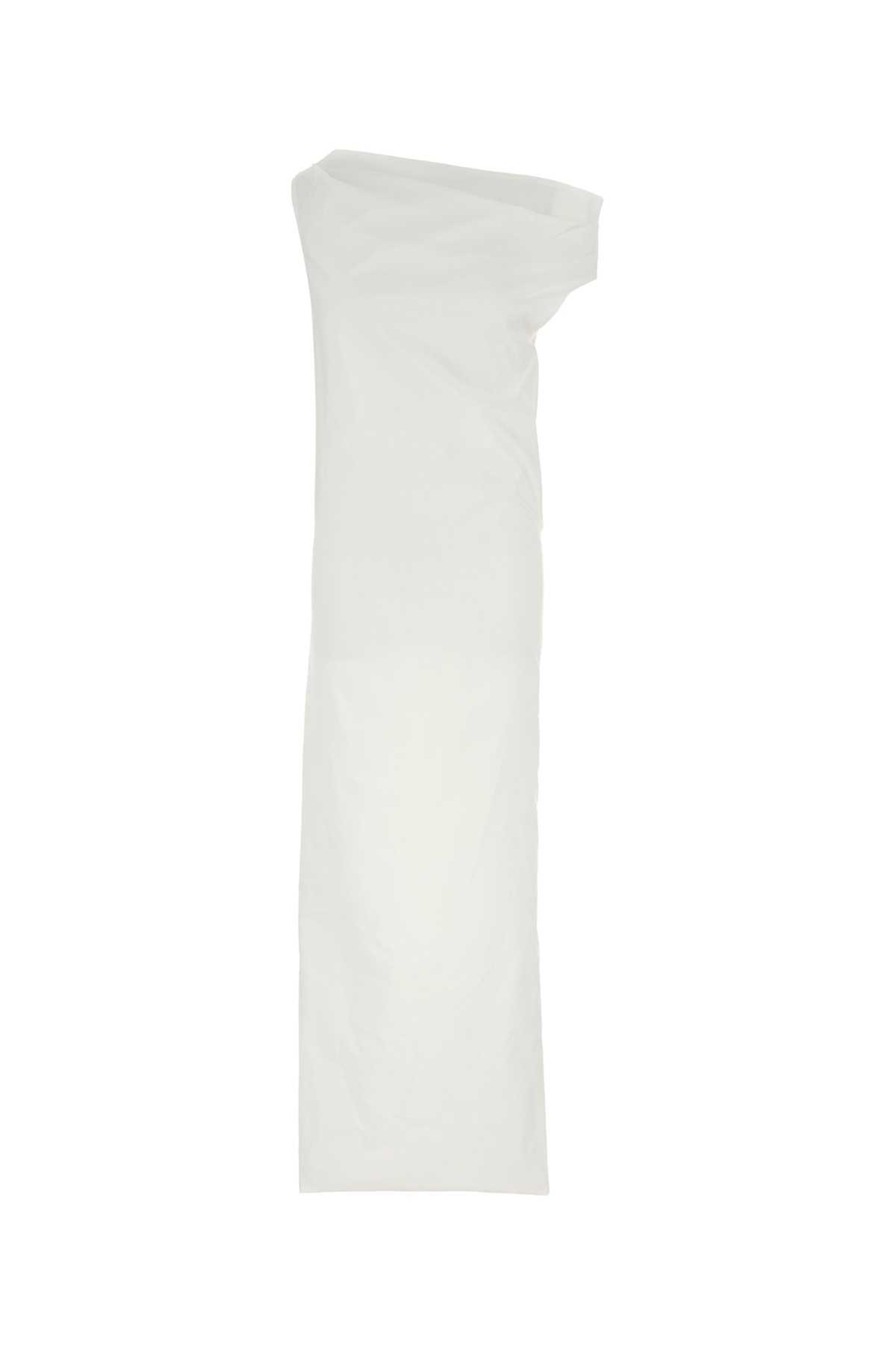 armarium white stretch poplin tiche one-shoulder dress
