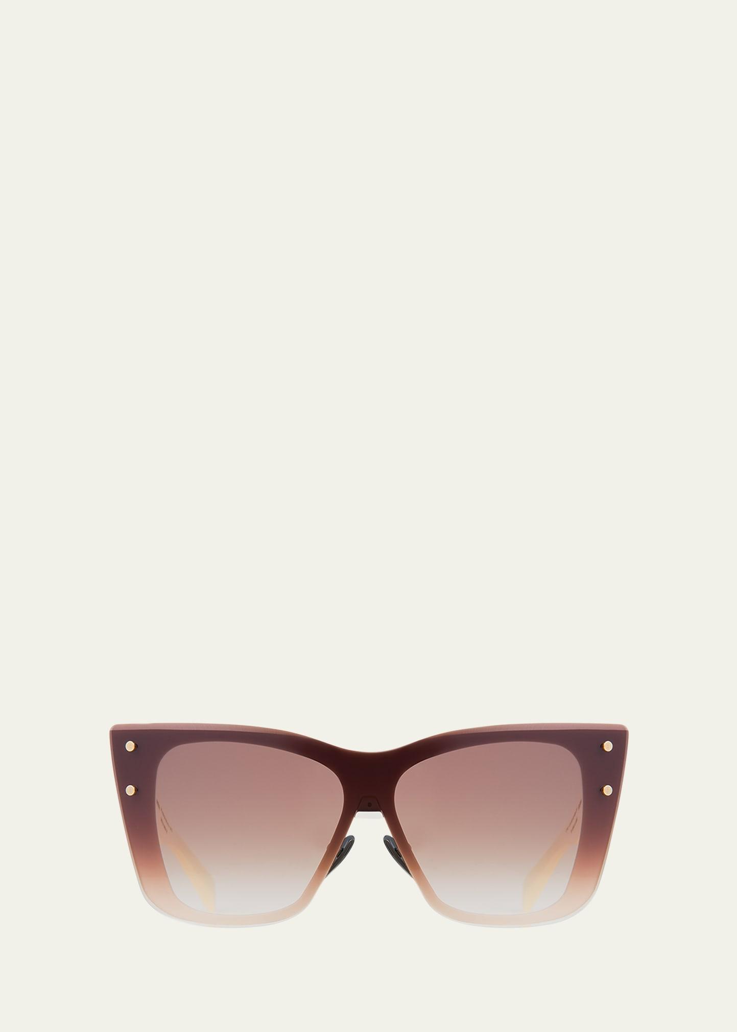 armour metal chain & acetate cat-eye sunglasses