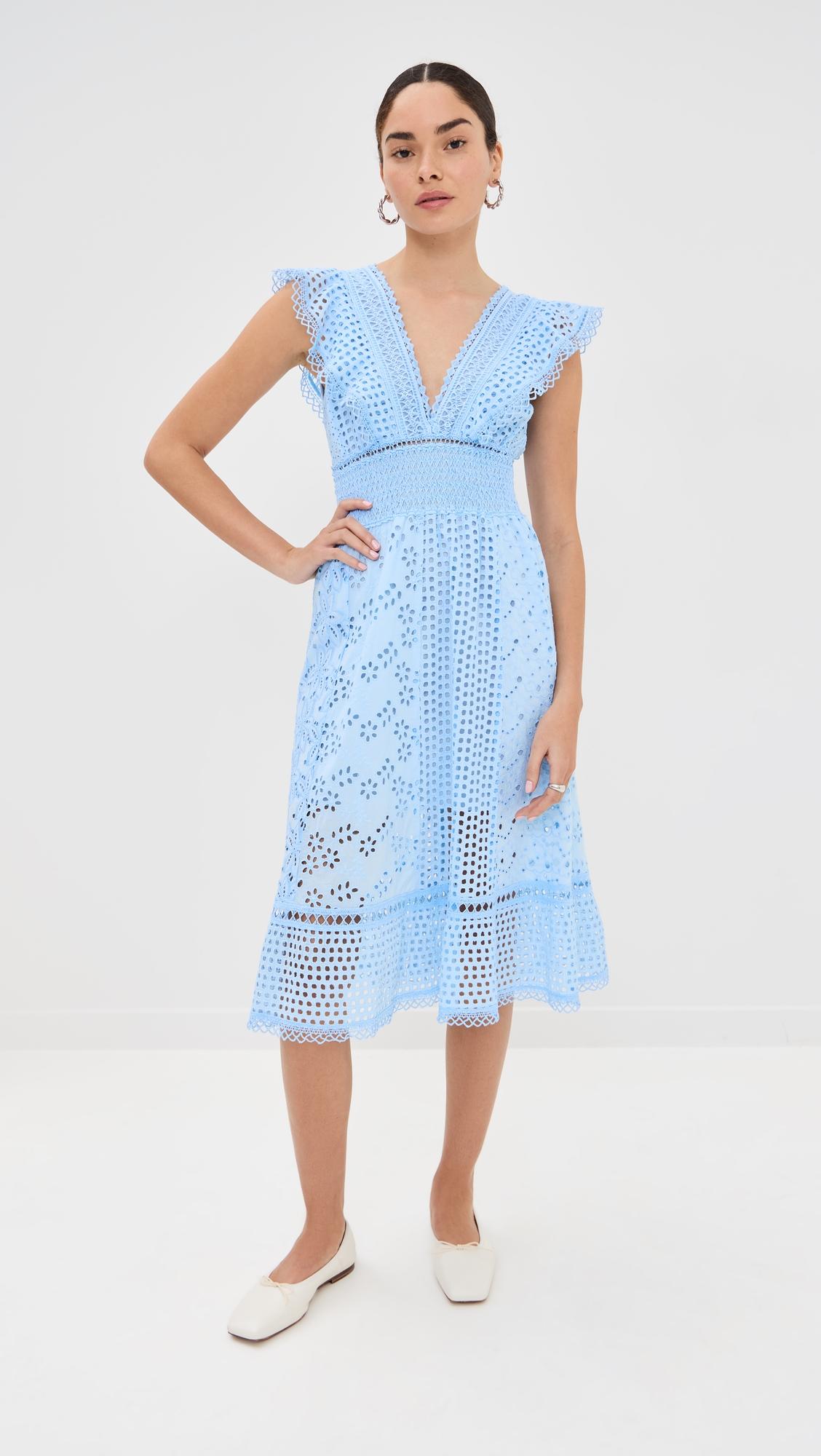arno embroidered midi dress