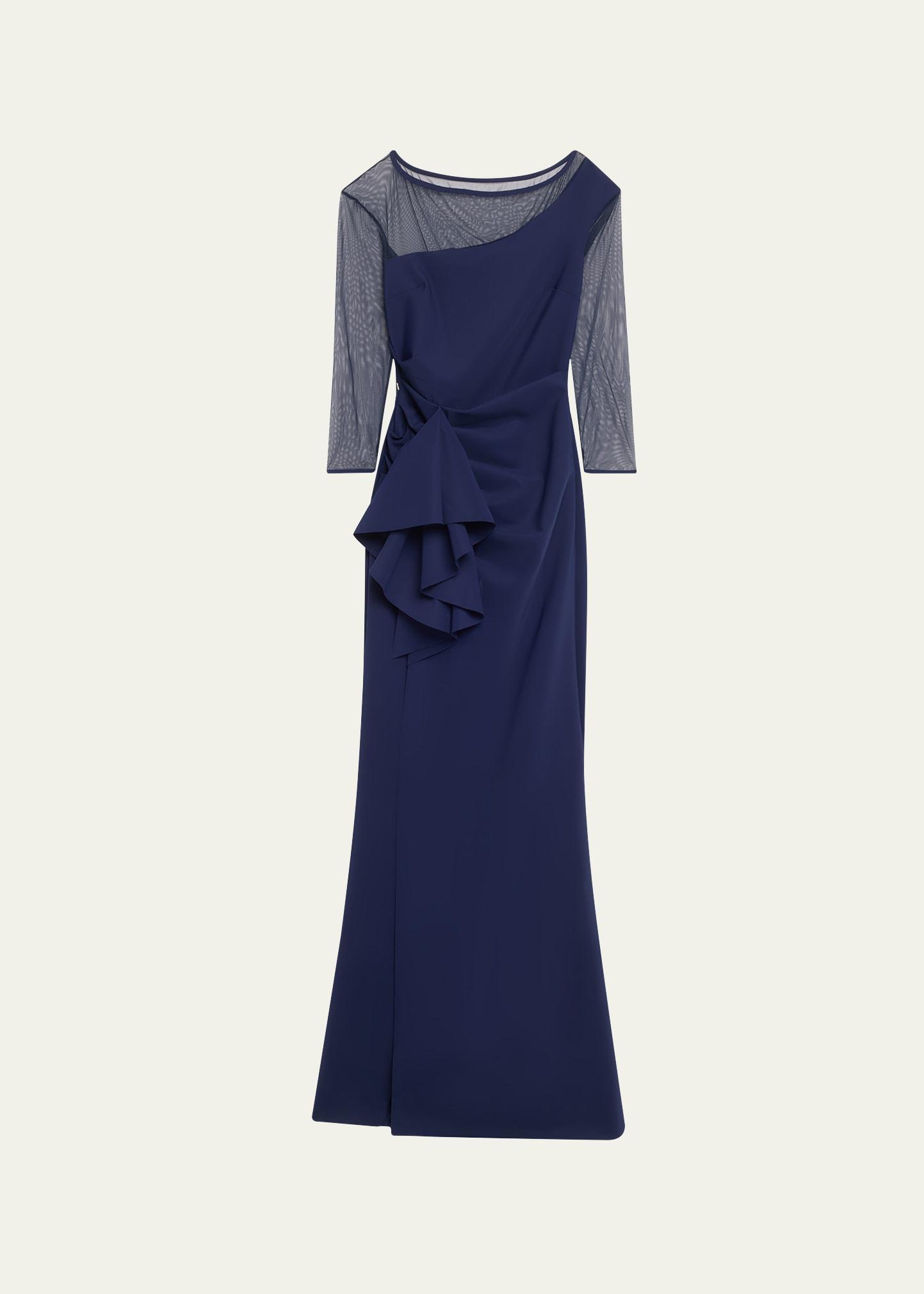 aroma draped illusion gown