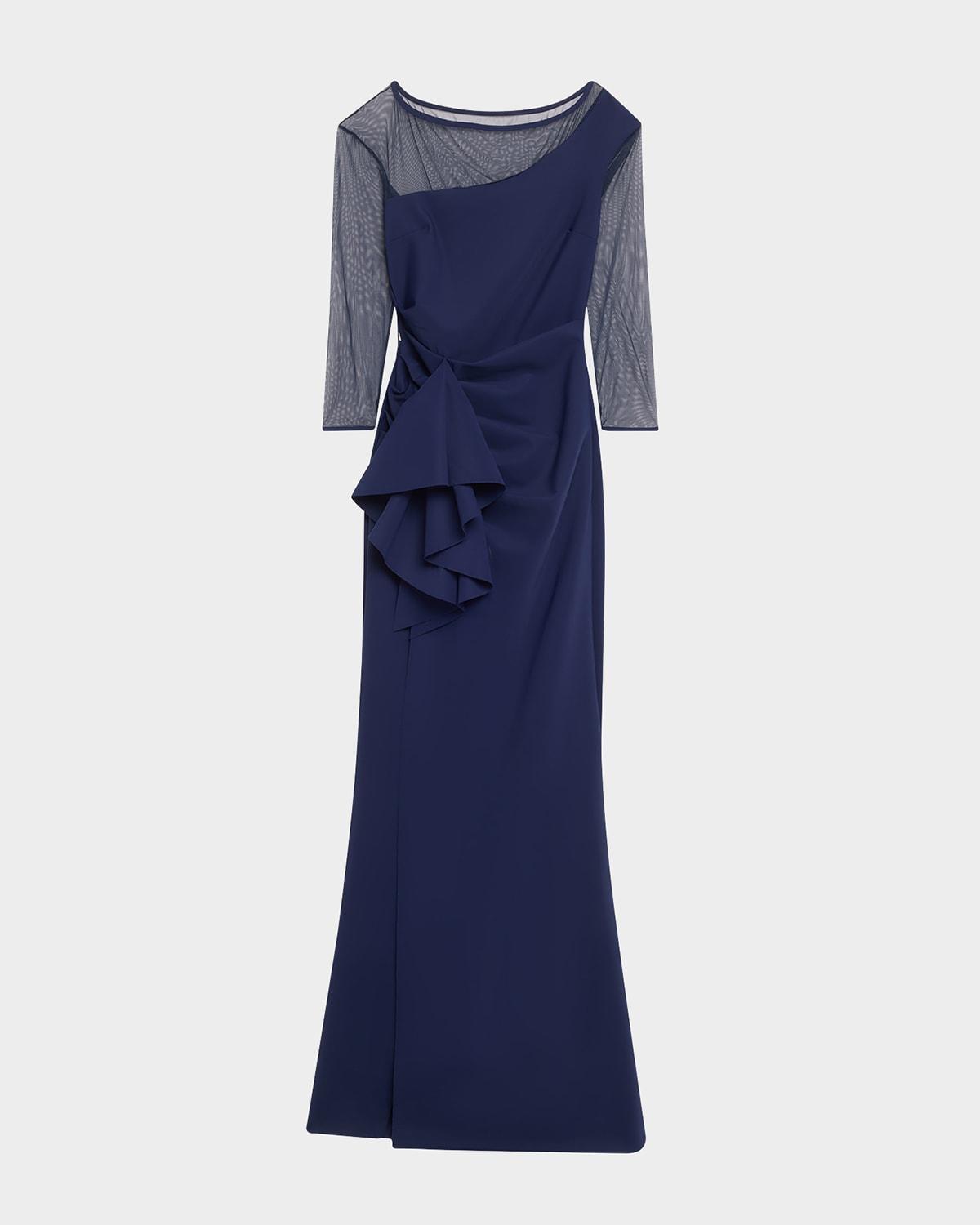 aroma draped illusion gown
