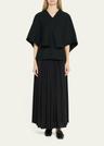 arona v-neck cape blouse