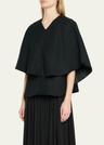 arona v-neck cape blouse