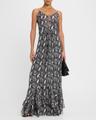 arouba knit ruffled maxi dress