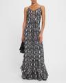 arouba knit ruffled maxi dress