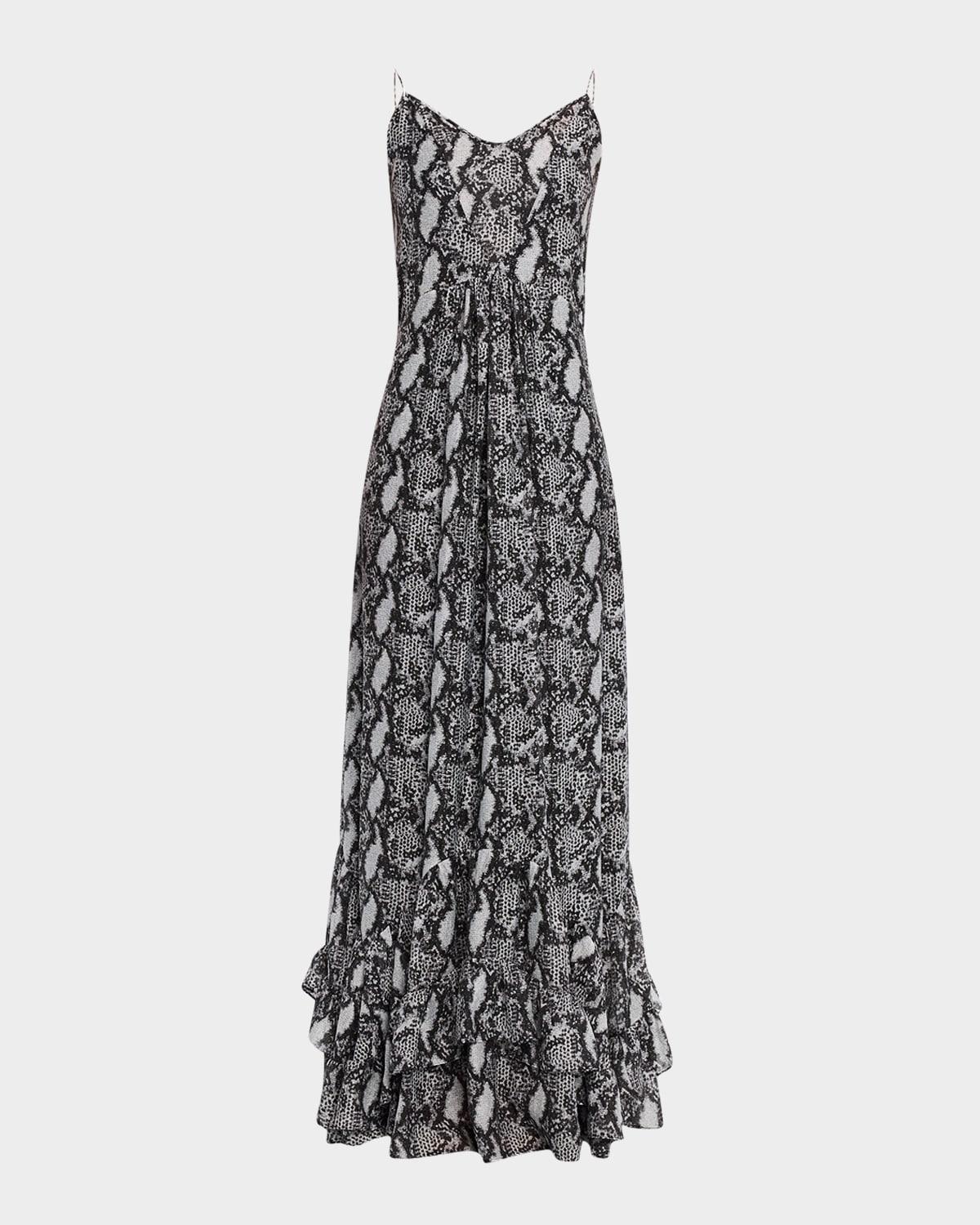 arouba knit ruffled maxi dress