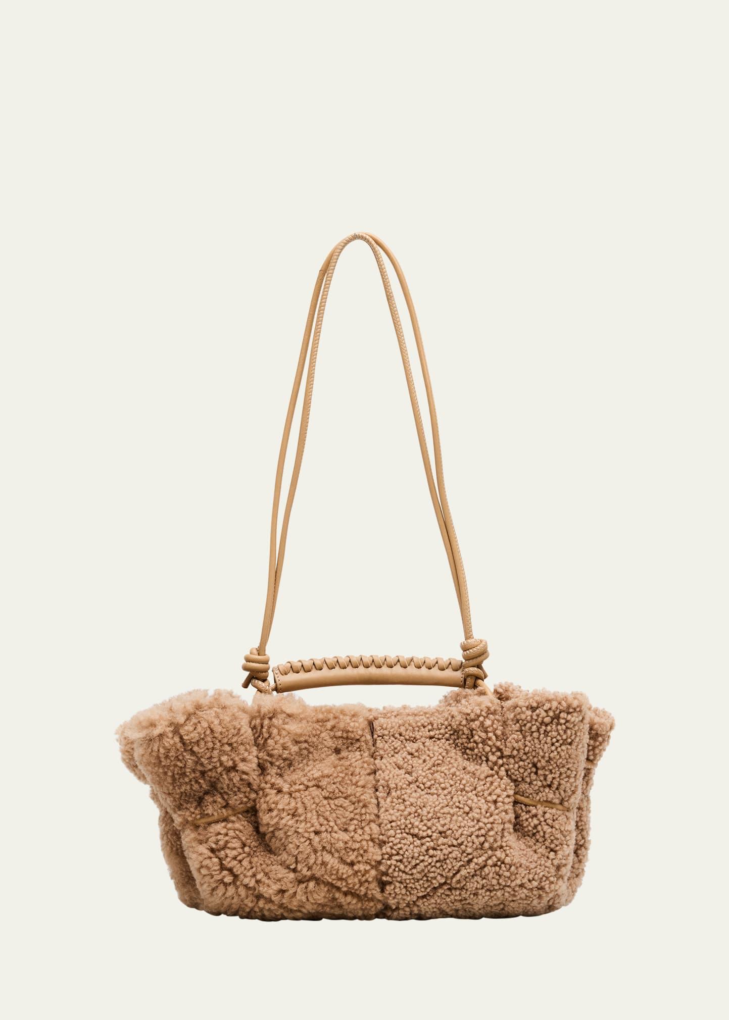 arta mini shearling top-handle bag