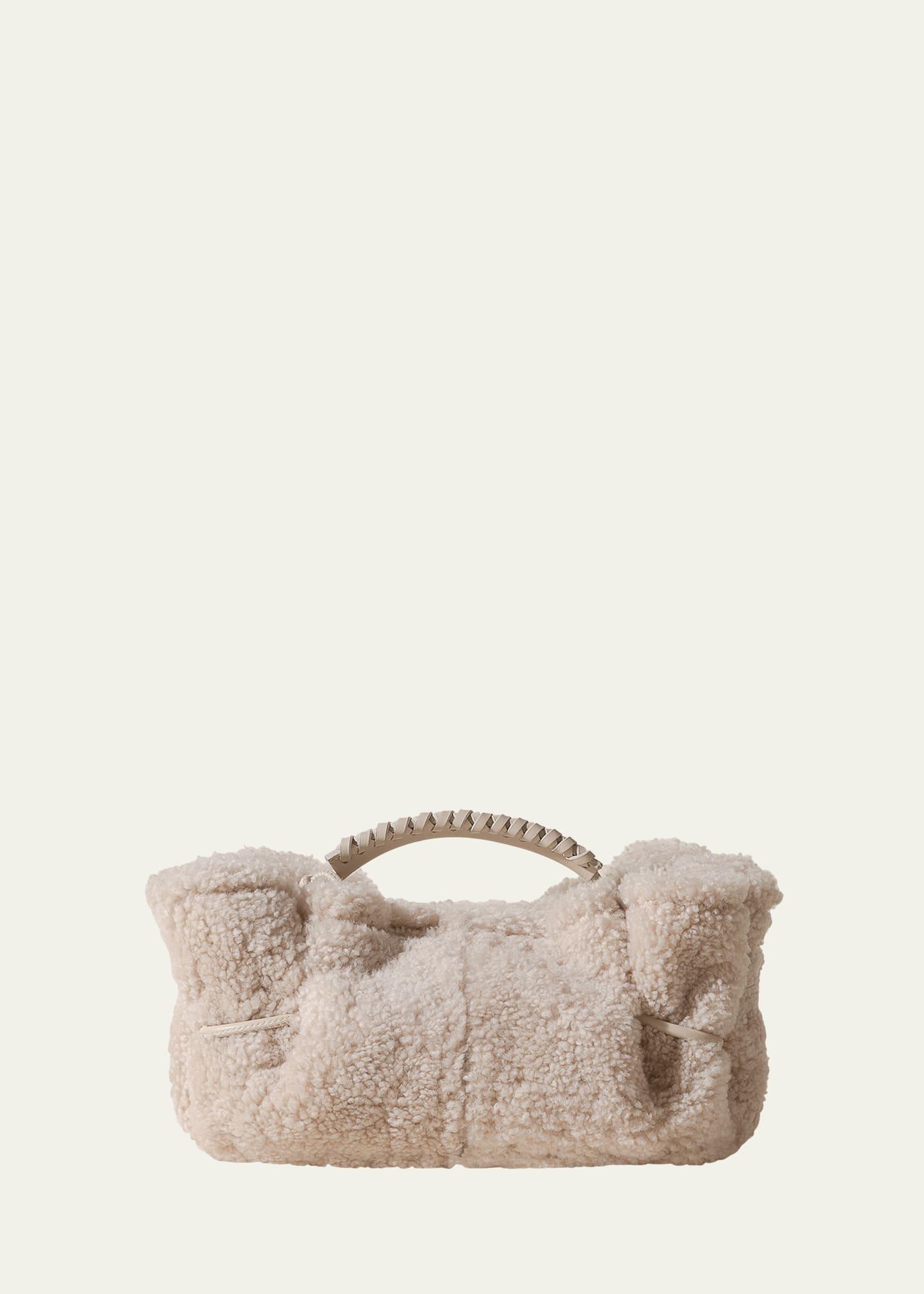 arta mini shearling top-handle bag