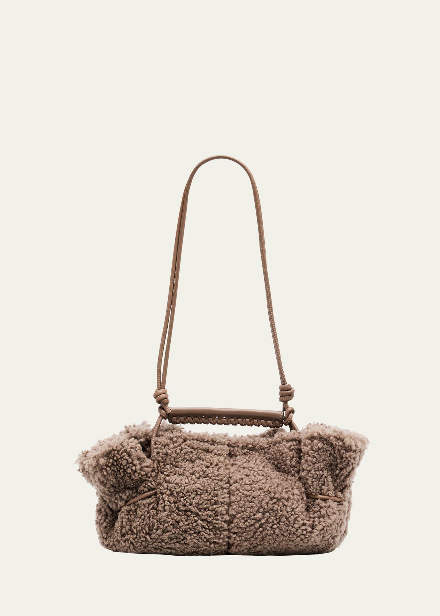 arta mini shearling top-handle bag