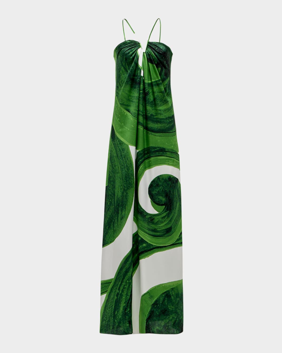 artemis abstract-print silk maxi dress
