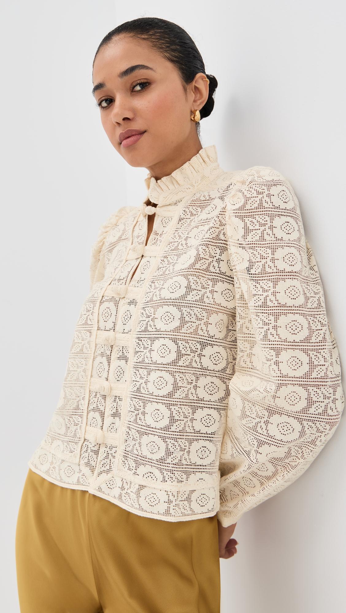 artemis alabaster lace shirt