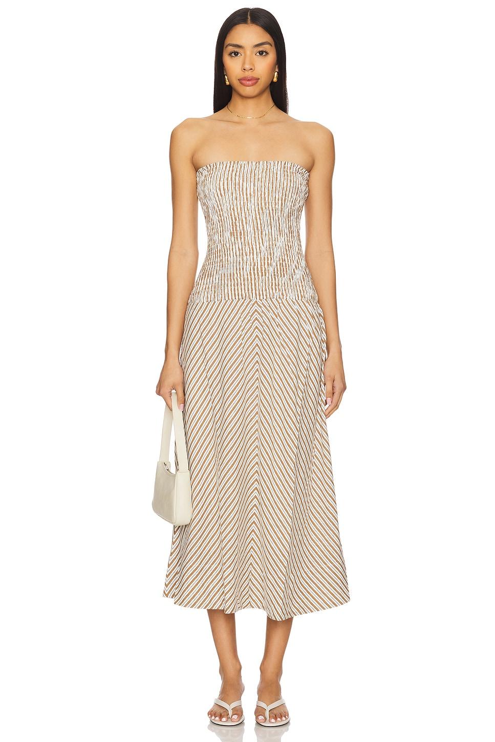 artemis shirred midi dress