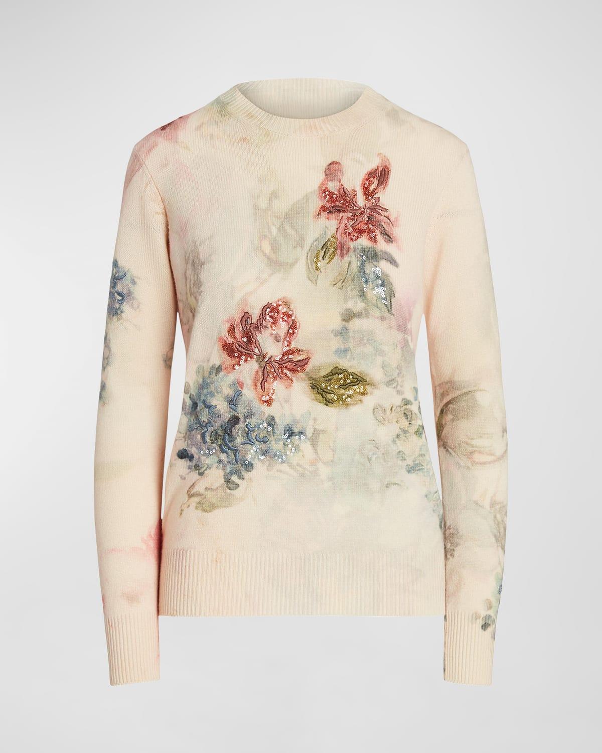 artisanal cashmere sweater with sequin detail