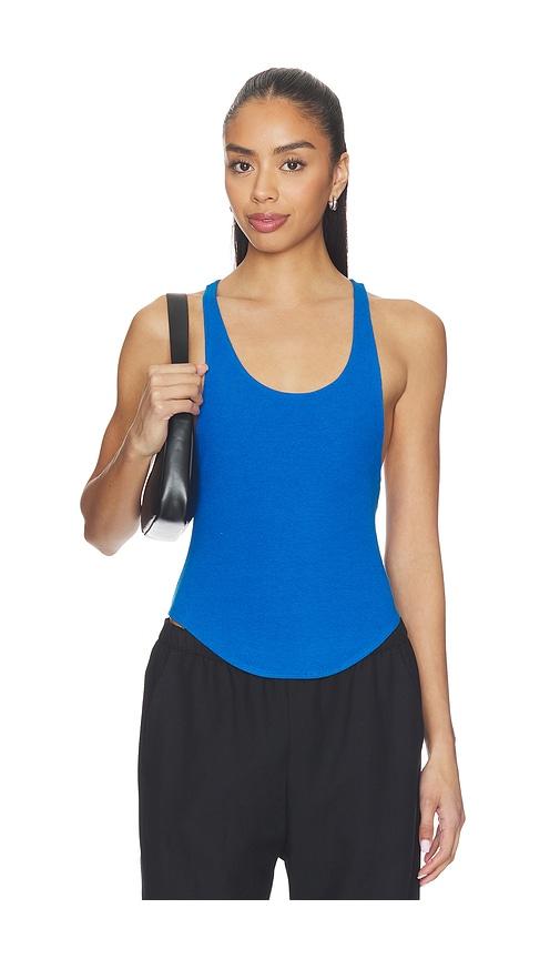 artless haze top in blue.