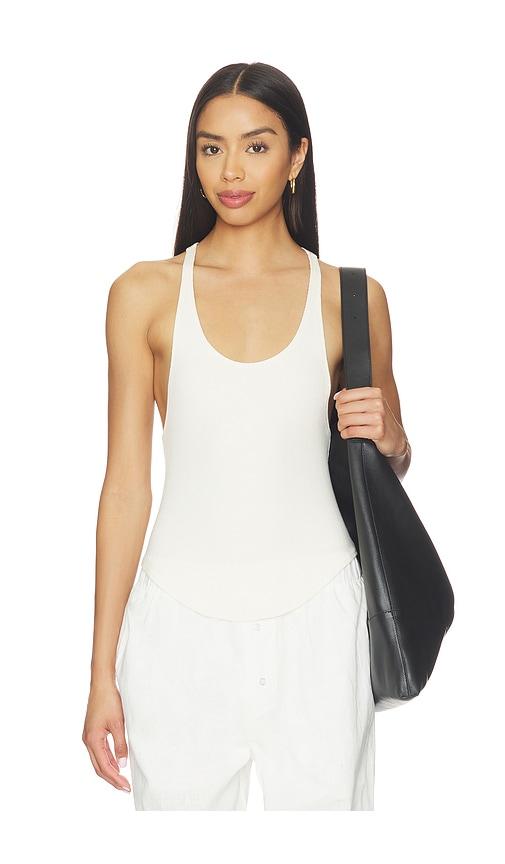 artless haze top in white.