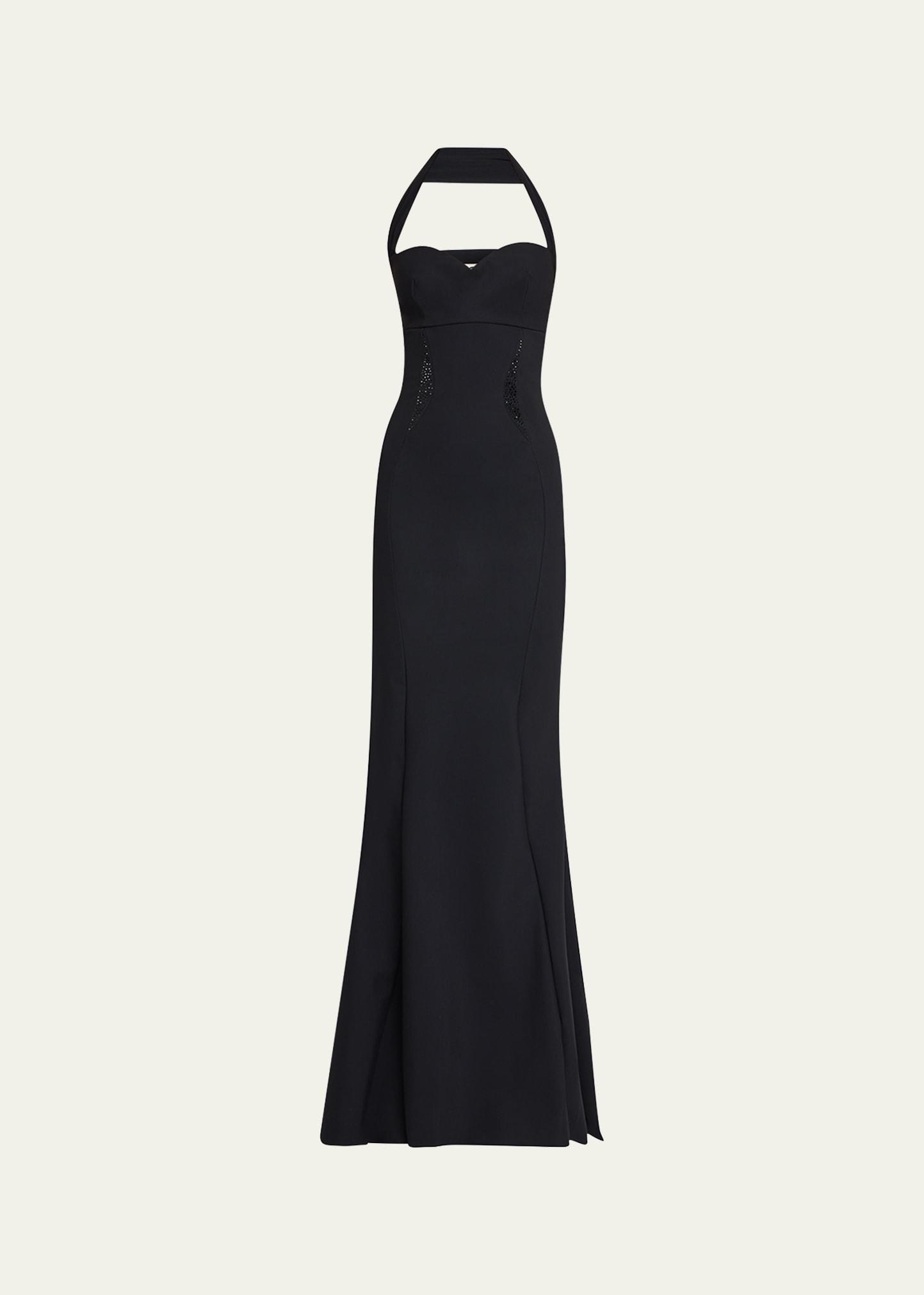 aryas rhinestone-embellished sweetheart gown
