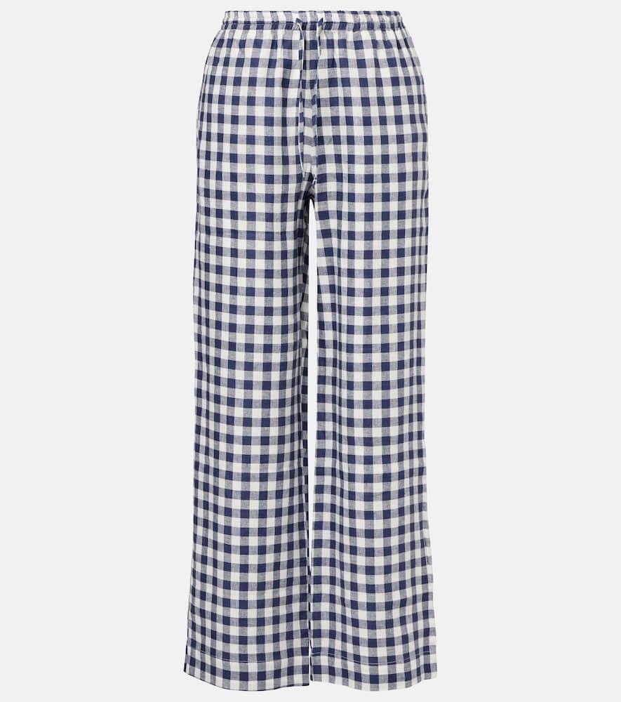asceno aurelia gingham linen wide