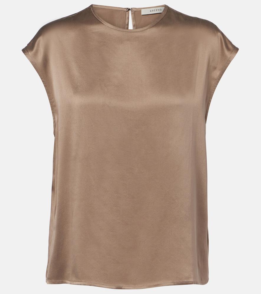 asceno dasha silk charmeuse top