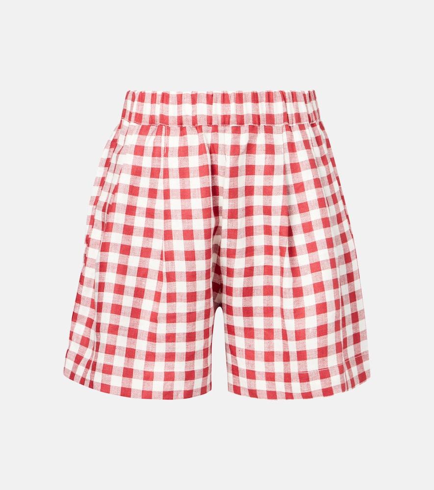 asceno gingham linen shorts