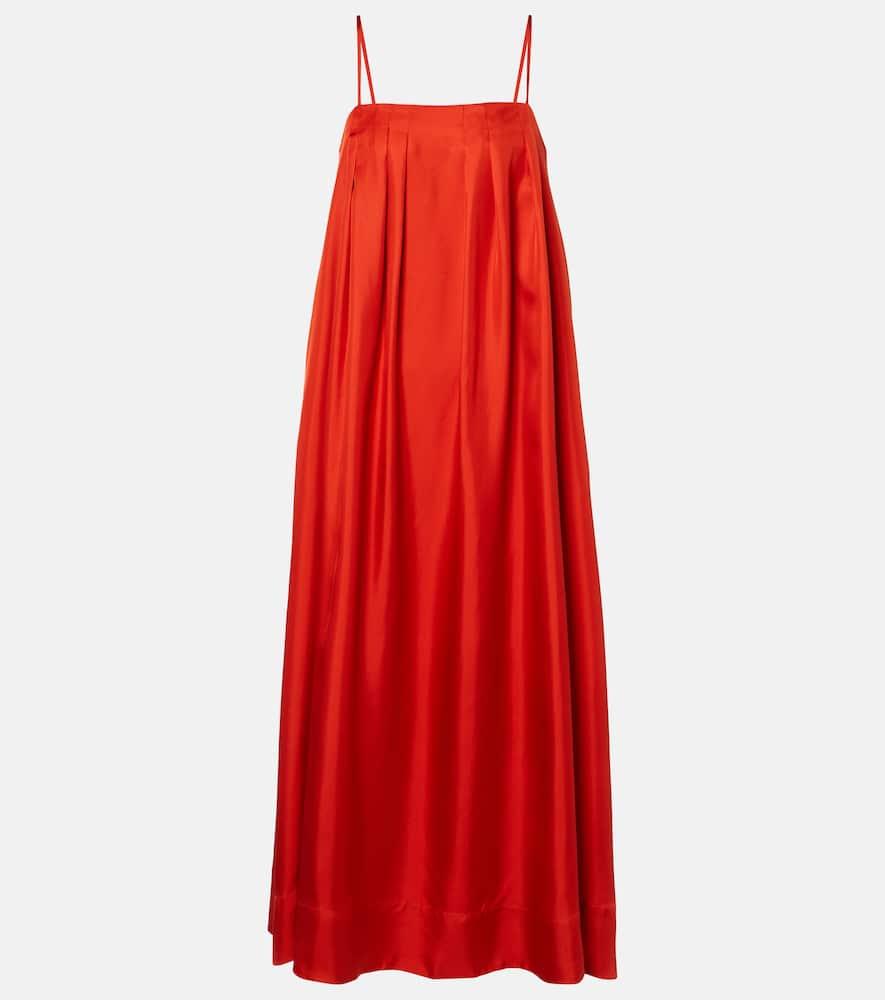 asceno heather silk twill maxi dress