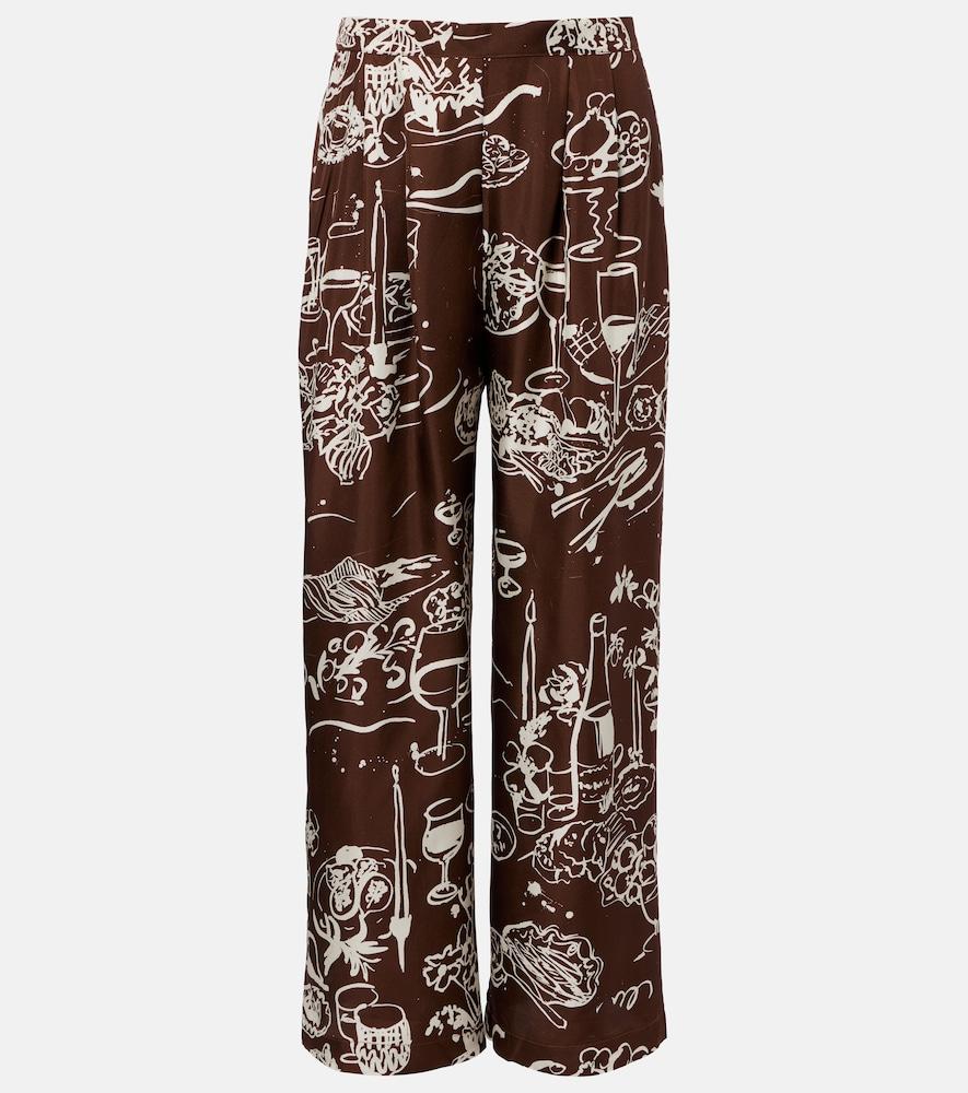 asceno isola printed silk twill wide