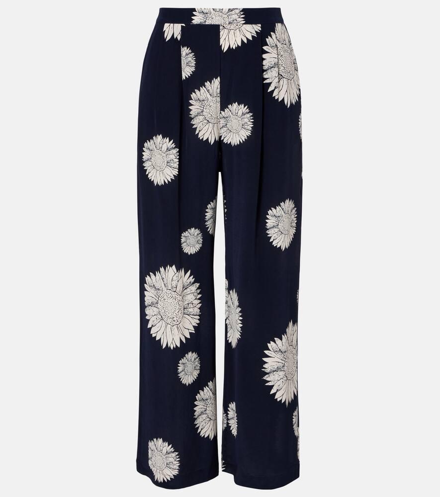 asceno isola silk crêpe straight pants