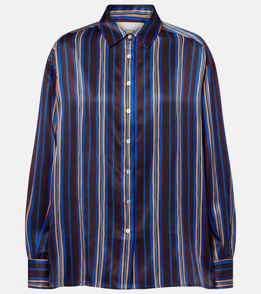 asceno maya striped silk charmeuse pajama shirt