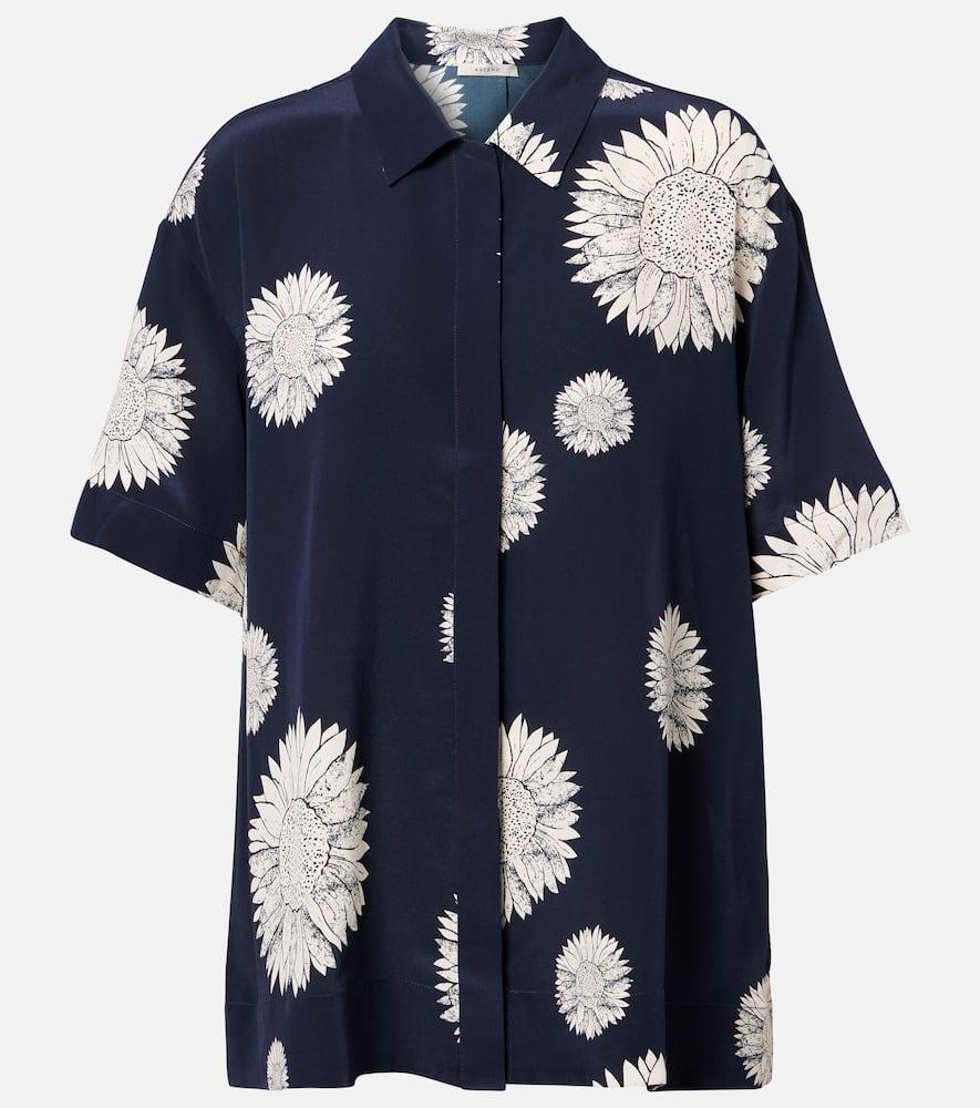 asceno montauk floral silk crêpe shirt
