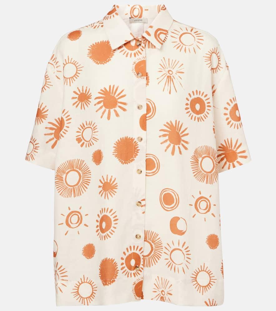 asceno montauk linen and cotton bowling shirt