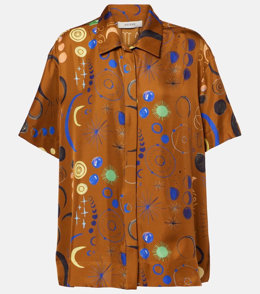 asceno montauk printed silk twill shirt