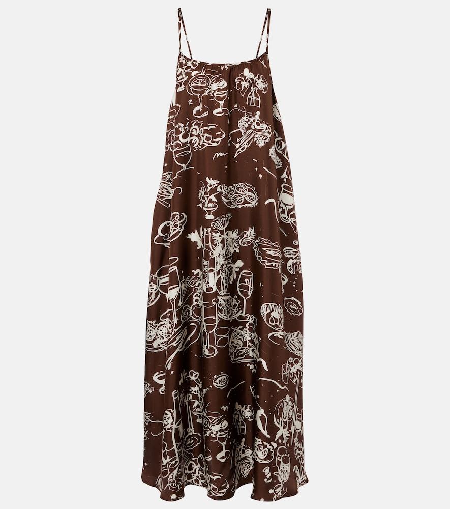 asceno napoli printed silk twill maxi dress