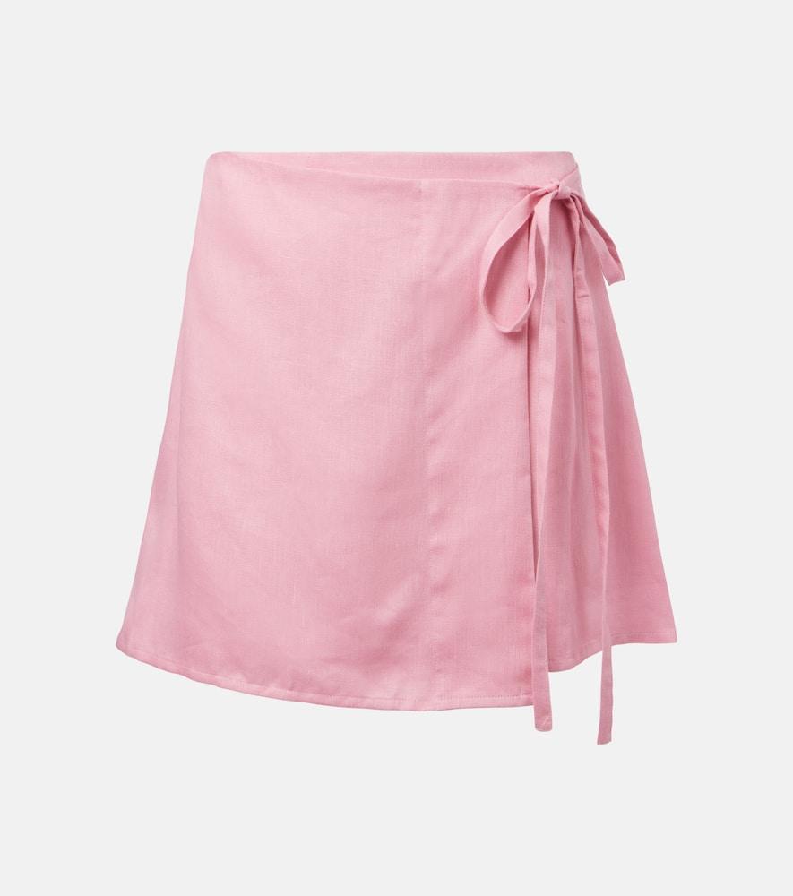 asceno positano linen miniskirt